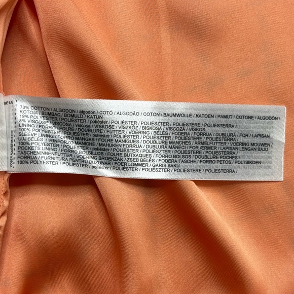 Mango MNG Short Tweed Blazer Orange Goldtone Button Details Size S NEW - Picture 12 of 15